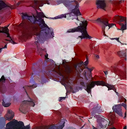 Pea Flowers by artist Rosalinda Peña